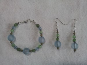 Knotted bracelet and earring set.