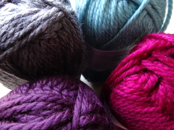 Four of the seven colours I went for: Dusty Turquoise, Beet, Italian Plum and Charcoal. Looking rather lighter and brighter here than they do in real life.